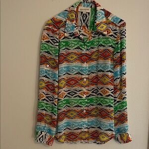 Jones New York Multicolor Geometric Shirt